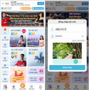Đằng nhập tài khoản Kubet bằng điện thoại